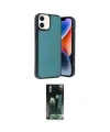 ieg™ iPhone 11 Kılıf Kıvılcım Işık Serisi - Siyah 360 Mat Full Body Arka Koruyucu