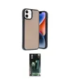 ieg™ iPhone 11 Kılıf Kıvılcım Işık Serisi - Siyah 360 Mat Full Body Arka Koruyucu
