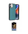 ieg™ iPhone 11 Kılıf Kıvılcım Işık Serisi - Siyah Buffer Hayalet Cam Ekran Koruyucu