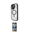 ieg™ iPhone 11 Kılıf Kıvılcım Modern Koleksiyonu - Siyah 34D Hayalet Izgaralı Cam