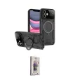 ieg™ iPhone 11 Kılıf Kıvılcım Modern Serisi - Siyah Bilvis 3D Cam Ekran Koruyucu