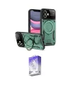 ieg™ iPhone 11 Kılıf Kıvılcım Modern Serisi - Siyah Bilvis 5in1 3D Magic Cam Ekran Koruyucu