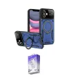 ieg™ iPhone 11 Kılıf Kıvılcım Modern Serisi - Siyah Bilvis 5in1 3D Magic Cam Ekran Koruyucu