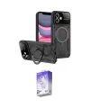 ieg™ iPhone 11 Kılıf Kıvılcım Modern Serisi - Siyah Bilvis 5in1 3D Magic Cam Ekran Koruyucu