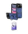 ieg™ iPhone 11 Kılıf Kıvılcım Modern Serisi - Siyah Bilvis 5in1 5D Magic Hayalet Cam Ekran Koruyucu