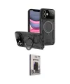 ieg™ iPhone 11 Kılıf Kıvılcım Modern Serisi - Siyah Bilvis Hayalet Cam Ekran Koruyucu