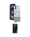 ieg™ iPhone 11 Kılıf Kozmos Form Özel Seri - Siyah 3D Antistatik Hayalet Cam Ekran Koruyucu