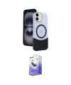 ieg™ iPhone 11 Kılıf Kozmos Form Özel Seri - Siyah Bilvis 5in1 5D Magic Hayalet Cam Ekran Koruyucu