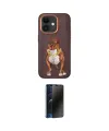 ieg™ iPhone 11 Kılıf Nova Form Koleksiyonu - Siyah 3D Antistatik Hayalet Cam Ekran Koruyucu