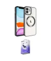 ieg™ iPhone 11 Kılıf Nova Işık Özel Seri - Siyah Bilvis 5in1 5D Magic Hayalet Cam Ekran Koruyucu
