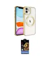 ieg™ iPhone 11 Kılıf Nova Işık Özel Seri - Siyah Buffer Hayalet Cam Ekran Koruyucu