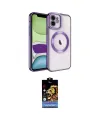 ieg™ iPhone 11 Kılıf Nova Işık Özel Seri - Siyah Buffer Hayalet Cam Ekran Koruyucu