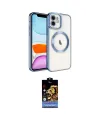 ieg™ iPhone 11 Kılıf Nova Işık Özel Seri - Siyah Buffer Hayalet Cam Ekran Koruyucu