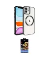 ieg™ iPhone 11 Kılıf Nova Işık Özel Seri - Siyah Buffer Hayalet Cam Ekran Koruyucu