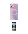ieg™ iPhone 11 Kılıf Pusula Form - Siyah 34D Hayalet Izgaralı Cam