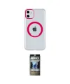 ieg™ iPhone 11 Kılıf Pusula Form - Siyah 34D Hayalet Izgaralı Cam