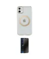 ieg™ iPhone 11 Kılıf Pusula Form - Siyah 3D Antistatik Hayalet Cam Ekran Koruyucu