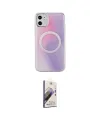 ieg™ iPhone 11 Kılıf Pusula Form - Siyah Bilvis 3D Mat Cam Ekran Koruyucu