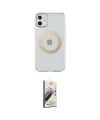 ieg™ iPhone 11 Kılıf Pusula Form - Siyah Bilvis 3D Mat Cam Ekran Koruyucu
