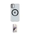 ieg™ iPhone 11 Kılıf Pusula Form - Siyah Bilvis 3D Mat Cam Ekran Koruyucu