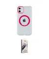 ieg™ iPhone 11 Kılıf Pusula Form - Siyah Bilvis 3D Mat Cam Ekran Koruyucu