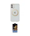 ieg™ iPhone 11 Kılıf Pusula Form - Siyah Buffer Hayalet Cam Ekran Koruyucu