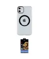 ieg™ iPhone 11 Kılıf Pusula Form - Siyah Buffer Hayalet Cam Ekran Koruyucu