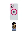 ieg™ iPhone 11 Kılıf Pusula Form - Siyah Buffer Hayalet Cam Ekran Koruyucu