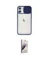 ieg™ iPhone 11 Kılıf Vadi Çizgi - Siyah Bilvis 3D Mat Cam Ekran Koruyucu