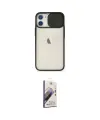 ieg™ iPhone 11 Kılıf Vadi Çizgi - Siyah Bilvis 3D Mat Cam Ekran Koruyucu