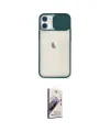 ieg™ iPhone 11 Kılıf Vadi Çizgi - Siyah Bilvis 3D Mat Cam Ekran Koruyucu