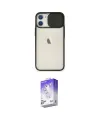 ieg™ iPhone 11 Kılıf Vadi Çizgi - Siyah Bilvis 5in1 3D Magic Cam Ekran Koruyucu