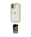 ieg™ iPhone 11 Kılıf Vadi Minimal - Siyah Buffer Hayalet Cam Ekran Koruyucu