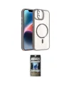 ieg™ iPhone 11 Kılıf Yadigar Asil Koleksiyonu - Siyah 34D Hayalet Izgaralı Cam