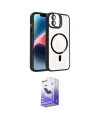 ieg™ iPhone 11 Kılıf Yadigar Asil Koleksiyonu - Siyah Bilvis 5in1 5D Magic Hayalet Cam Ekran Koruyucu