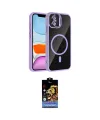 ieg™ iPhone 11 Kılıf Yadigar Asil Koleksiyonu - Siyah Buffer Hayalet Cam Ekran Koruyucu