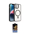 ieg™ iPhone 11 Kılıf Yadigar Asil Koleksiyonu - Siyah Buffer Hayalet Cam Ekran Koruyucu