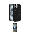 ieg™ iPhone 11 Kılıf Yankı Form Serisi - Siyah 34D Hayalet Izgaralı Cam