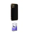 ieg™ iPhone 11 Kılıf Yankı Serisi - Siyah Bilvis 5in1 5D Magic Hayalet Cam Ekran Koruyucu