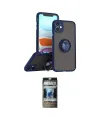ieg™ iPhone 11 Kılıf Yörünge Çizgi - Siyah 34D Hayalet Izgaralı Cam