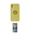 ieg™ iPhone 11 Kılıf Yörünge Çizgi - Siyah 34D Hayalet Izgaralı Cam