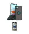ieg™ iPhone 11 Kılıf Yörünge Çizgi - Siyah 34D Hayalet Izgaralı Cam