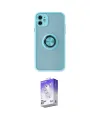 ieg™ iPhone 11 Kılıf Yörünge Çizgi - Siyah Bilvis 5in1 3D Magic Cam Ekran Koruyucu