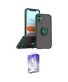 ieg™ iPhone 11 Kılıf Yörünge Çizgi - Siyah Bilvis 5in1 3D Magic Cam Ekran Koruyucu