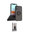 ieg™ iPhone 11 Kılıf Yörünge Çizgi - Siyah Bilvis Hayalet Cam Ekran Koruyucu