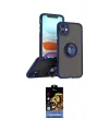 ieg™ iPhone 11 Kılıf Yörünge Çizgi - Siyah Buffer Hayalet Cam Ekran Koruyucu