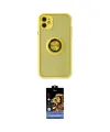 ieg™ iPhone 11 Kılıf Yörünge Çizgi - Siyah Buffer Hayalet Cam Ekran Koruyucu