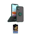 ieg™ iPhone 11 Kılıf Yörünge Çizgi - Siyah Buffer Hayalet Cam Ekran Koruyucu