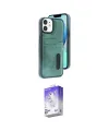 ieg™ iPhone 11 Kılıf Yörünge Işık Serisi - Siyah Bilvis 5in1 3D Magic Cam Ekran Koruyucu