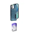 ieg™ iPhone 11 Kılıf Yörünge Işık Serisi - Siyah Bilvis 5in1 3D Magic Cam Ekran Koruyucu